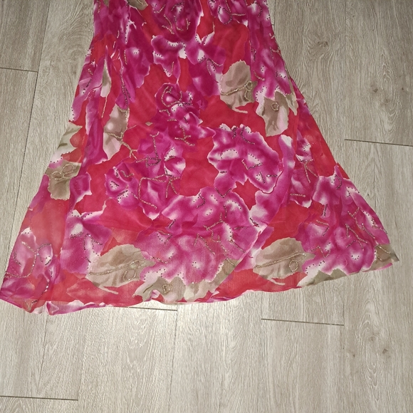 Lexus Bright Magenta Long Party With Shawl Dress Size 10 - Picture 7 of 7